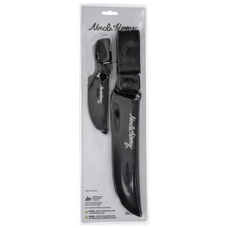 Uncle Henry 3 Piece Bowie and Skinner Fixed Blade Knife Set with Fire Starter