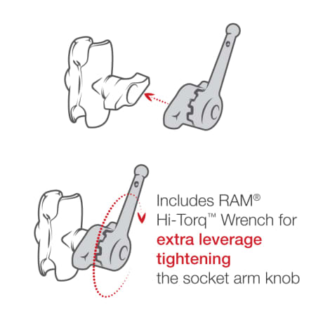 RAM® Marine Electronics Mount with RAM® Hi-Torq™ Wrench