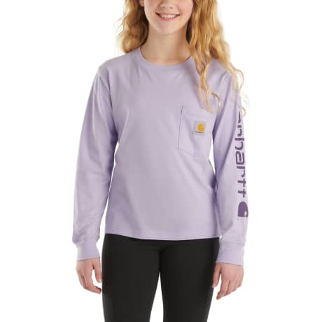 Carhartt® Girls’ Long-Sleeve Graphic Pocket T-Shirt