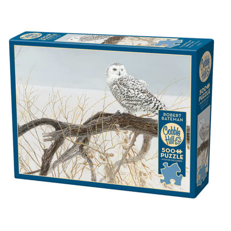 Cobble Hill Fallen Willow Snowy Owl Puzzle - 500 Pieces