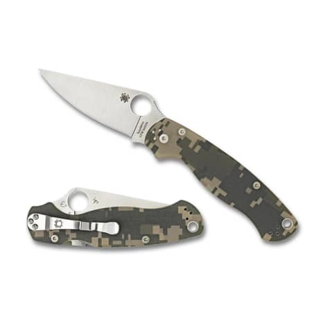 Spyderco® Para Military 2 G-10 Camo Plainedge Folding Knife