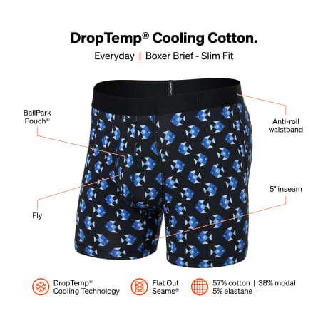 SAXX® Mens Drop Cooling Temp Cotton Boxers