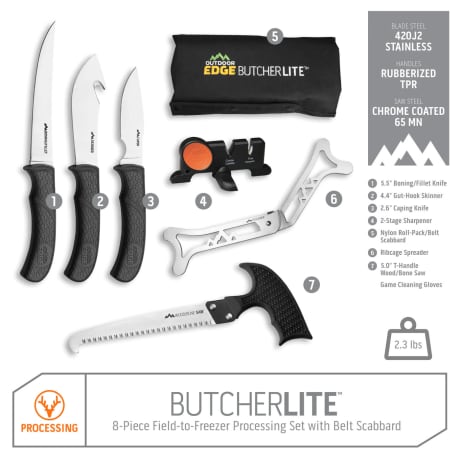 Outdoor Edge® ButcherLite 8-Piece Portable Field Butcher Kit