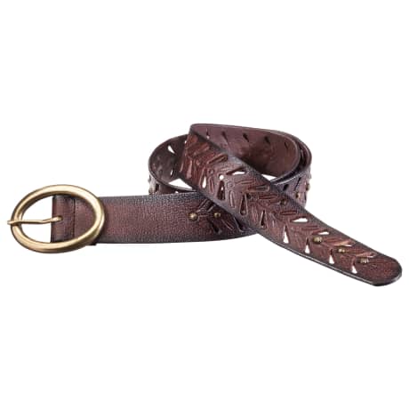 Natural Reflections® Woman's Studded Cut Out Leather Belt