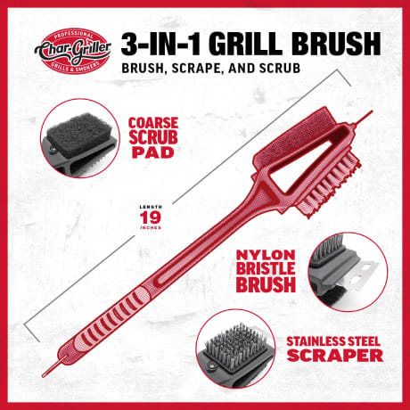 Char-Griller® 3-in-1 Grill Brush