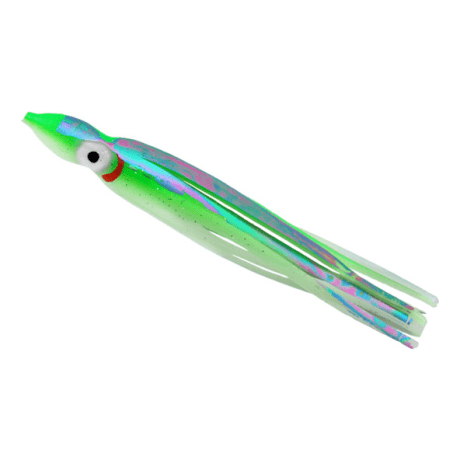 Gibbs-Delta Rigged Squid Hoochy Jig - Green Oil Slick