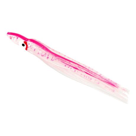 Gibbs-Delta Rigged Squid Hoochy Jig - UV/Pink Spatter