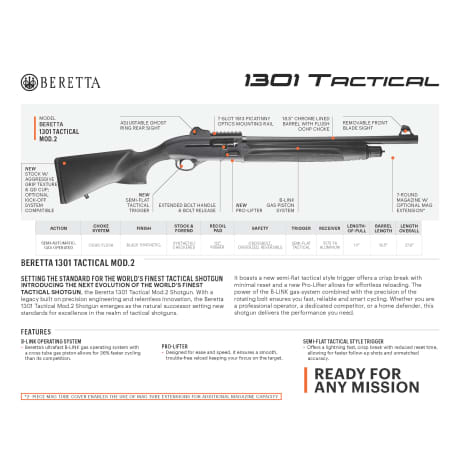Beretta® 1301 Tactical Semi-Auto Shotgun 