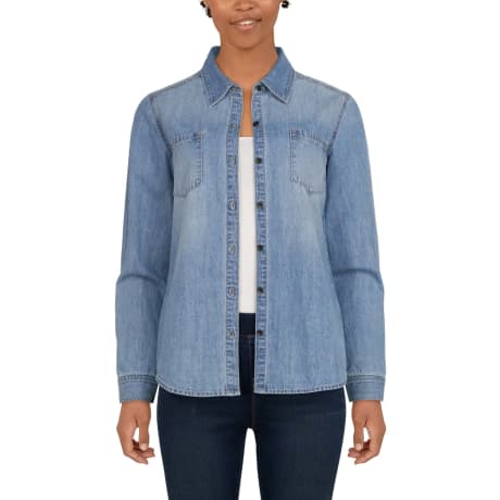 Natural Reflections® Women's Button-Down Denim Long-Sleeve Shirt