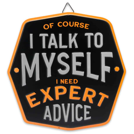 Open Road's I Talk To Myself I Need Expert Advice Metal Sign