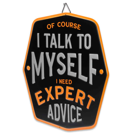Open Road's I Talk To Myself I Need Expert Advice Metal Sign