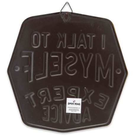 Open Road's I Talk To Myself I Need Expert Advice Metal Sign