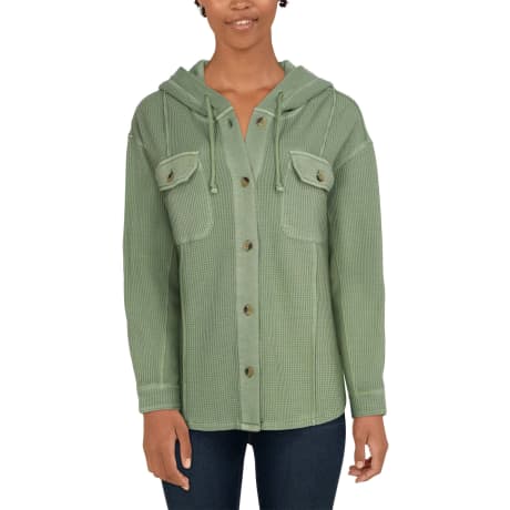 Natural Reflections® Woman's Waffle Hooded Shirt Jacket