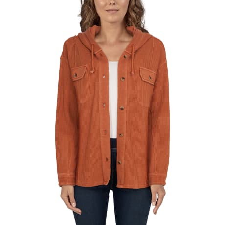 Natural Reflections® Woman's Waffle Hooded Shirt Jacket