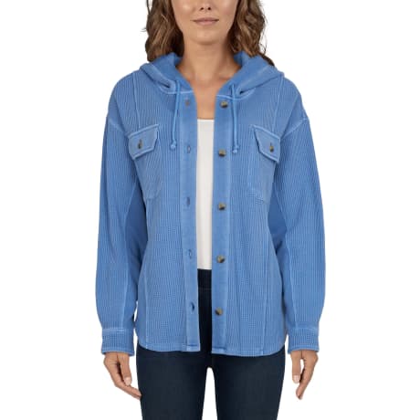 Natural Reflections® Woman's Waffle Hooded Shirt Jacket