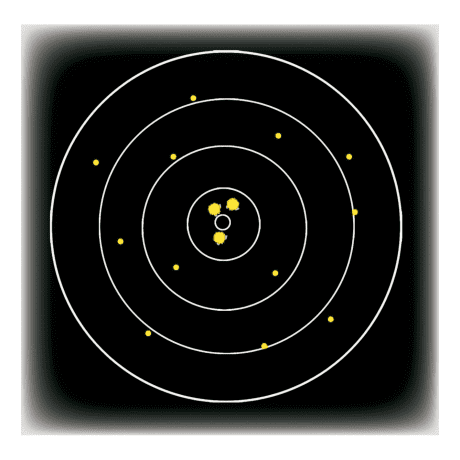 Winchester PDX1 410 Defender Shotshells - Shot Pattern At 15 Feet