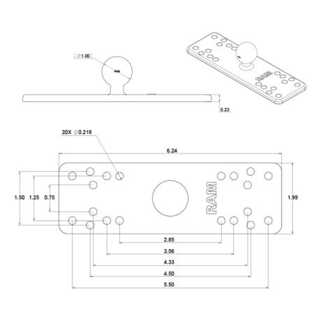 RAM® Mounts B-Size Garmin Marine Electronic Mount