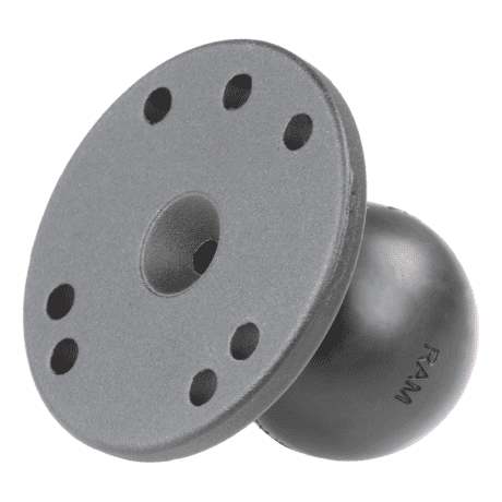 Ram Mount 2.5" Round Plate with AMPs Hole Pattern and C Size 1.5" Ball - Bottom View