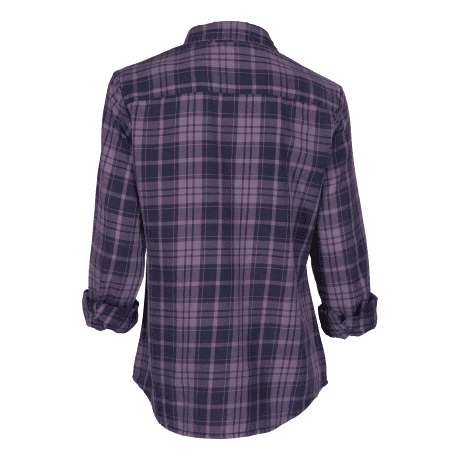 Natural Reflections® Women’s Acid-Washed Plaid Shirt - Purple Sage - back