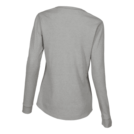 Natural Reflections® Women’s Thermal Henley Shirt - Heather Grey - back