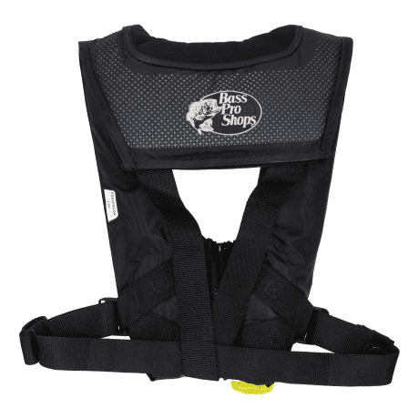 Bass Pro Shops® AM 33 All-Clear™ Auto/Manual-Inflatable Life Vest - Black - Back View