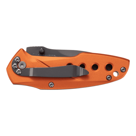 Cabela's Small Folding Knife - Orange - Clip View