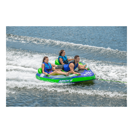 XPS Mach III Three-Rider Towable Tube - in use