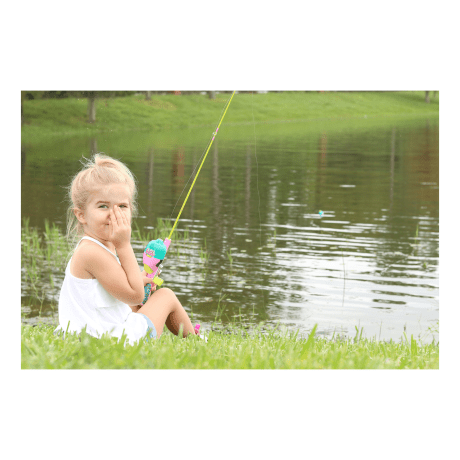 Kid Casters® L.O.L. Surprise Fishing Kit - in use