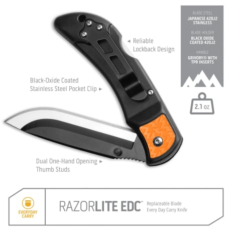 Outdoor Edge 3.0” RazorEDC Lite Replaceable Blade Knife