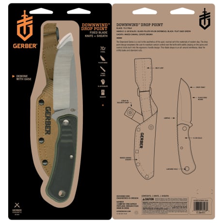 Gerber® Downwind Drop Point Fixed Blade Knife