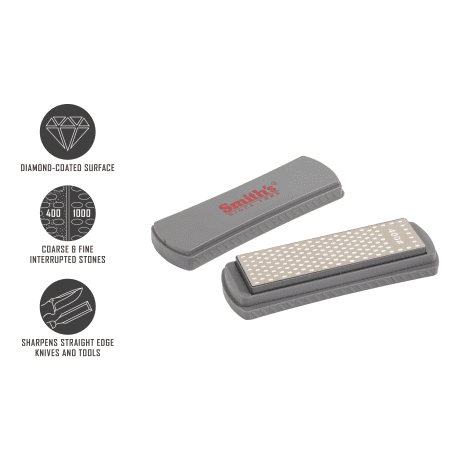 Smith's DualGrit 400 - 1000 Diamond Stone and Base Sharpening Stone