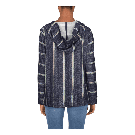 Natural Reflections® Women’s Striped Long-Sleeve Bonfire Hoodie - Peacoat - back