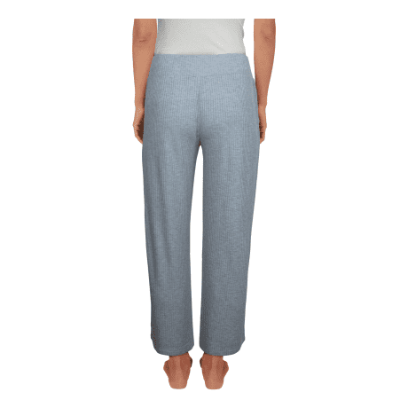 Natural Reflections® Women’s Rib-Knit Crop Pants - Blue Heather - back