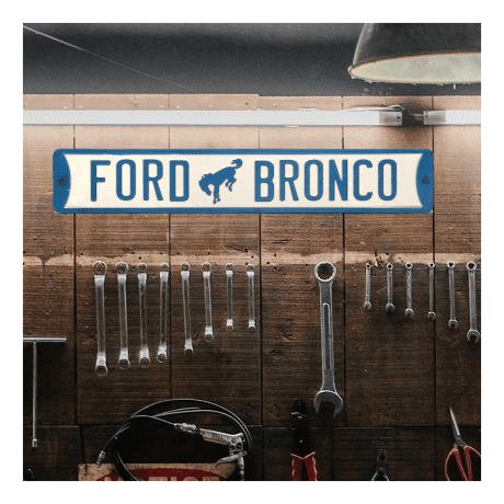 Open Road's Ford Bronco Blue Metal Street Sign