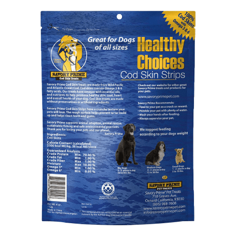 Savory Prime® Cod Skin Fish Strips - 4 oz.