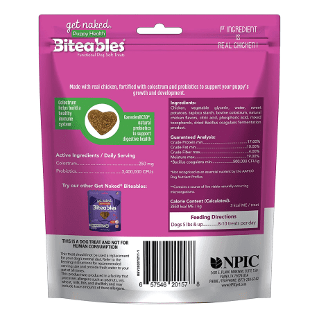 NPIC Get Naked® Puppy Health Biteables® Functional Dog Soft Treats - 6 oz.