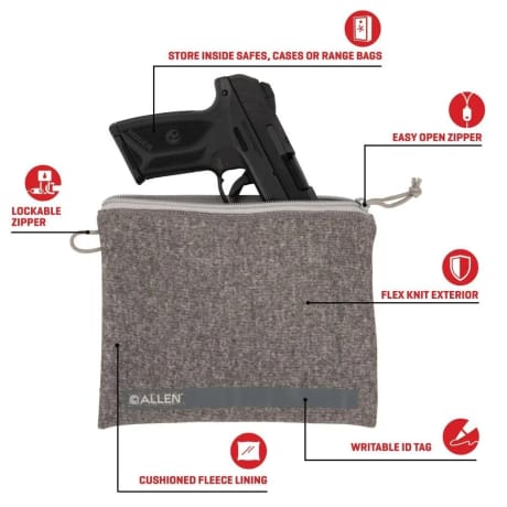 Allen® Lockable Handgun Storage Pouch with Writeable ID Label