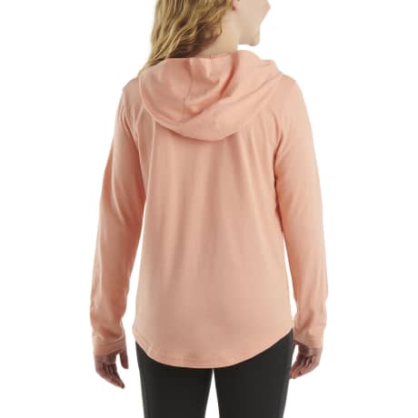 Carhartt® Girls’ Long-Sleeve Hooded Cursive Logo T-Shirt