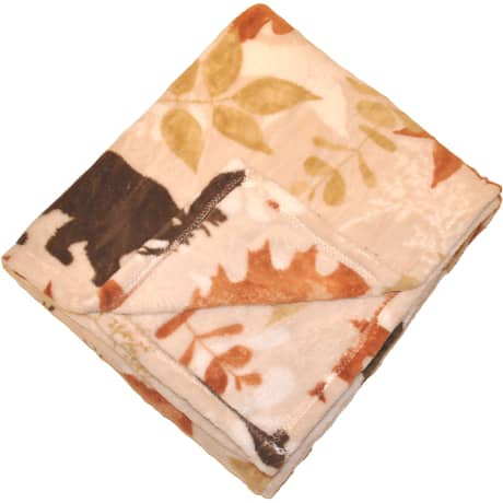 White River™ Coral Fleece Throw - Natural Leaves