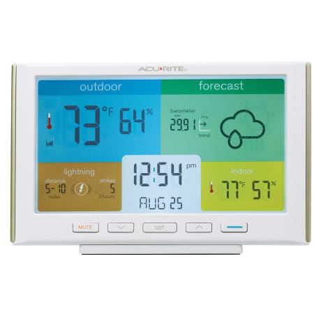AcuRite® Weather Station Forecaster for Indoor/Outdoor Temperature and Humidity and Lightning Detection with Built-In Barometer