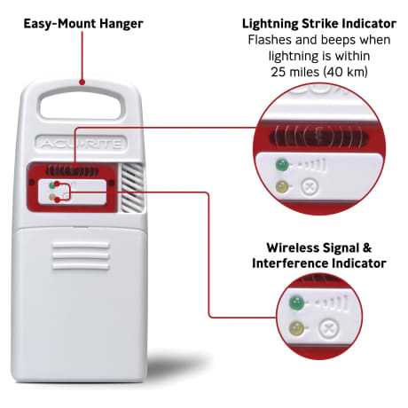 AcuRite® Weather Station Forecaster for Indoor/Outdoor Temperature and Humidity and Lightning Detection with Built-In Barometer