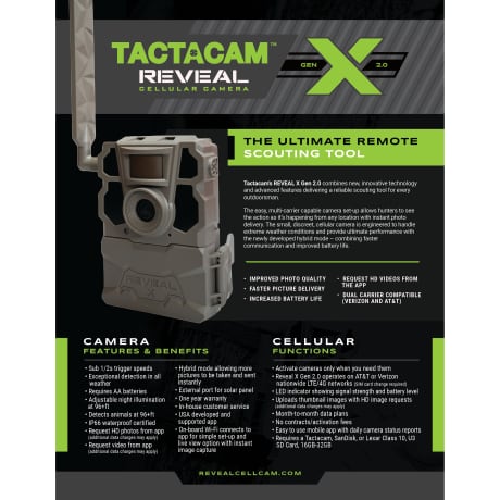 Tactacam™ REVEAL X Gen 2.0 Cellular Trail Camera Combo