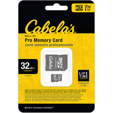 Cabela’s® U3/V30 32GB microSD Memory Card