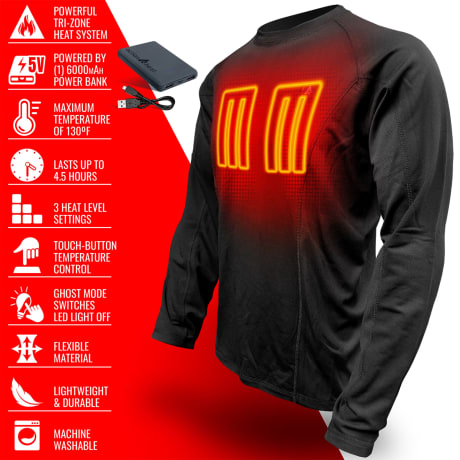RedHead® Men’s 5V Battery Heated Long-Sleeve Base-Layer Top