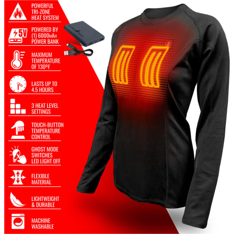SHE Outdoor® Women’s 5V Battery Heated Long-Sleeve Shirt