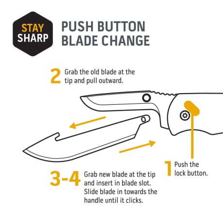 Outdoor Edge® RazorSafe 50% Serrated Drop Point Knife Replacement Blades - Black - 3.0" - 6-Pack