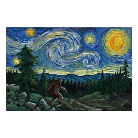 Lantern Press® Bigfoot Starry Night 1,000-Piece Jigsaw Puzzle