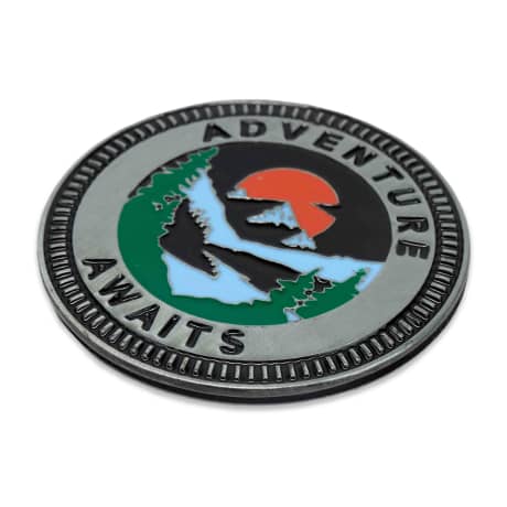 Open Road's Adventure Awaits Scenic Adhesive Metal Car Emblem