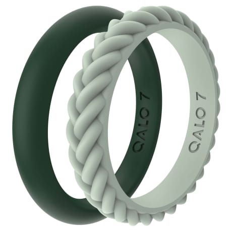 QALO® Women's Eva Shockey Treelined Double Stack SIlicone Rings
