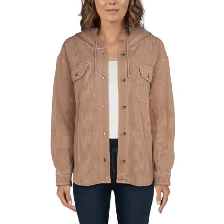 Natural Reflections® Woman's Waffle Hooded Shirt Jacket
